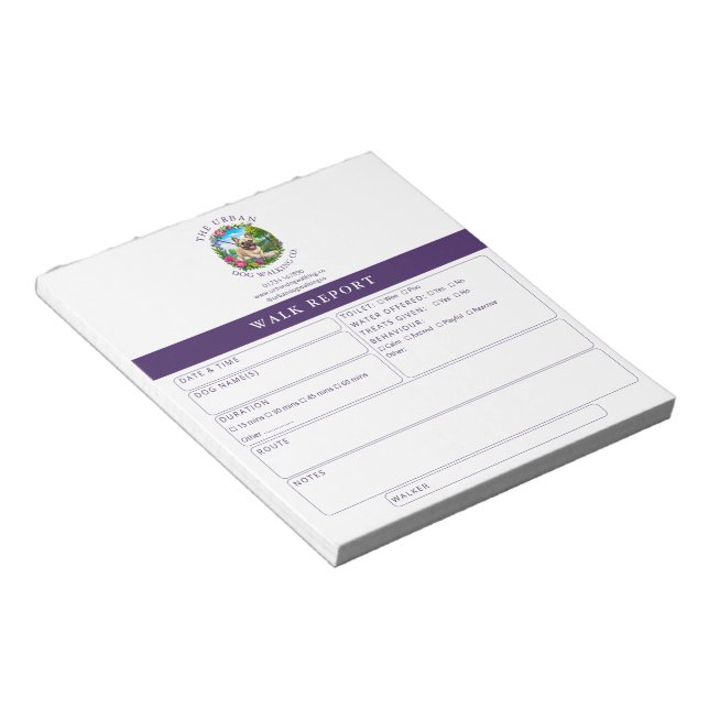 Bloc de notas de informe para paseador de perros - (Lado Derecho)