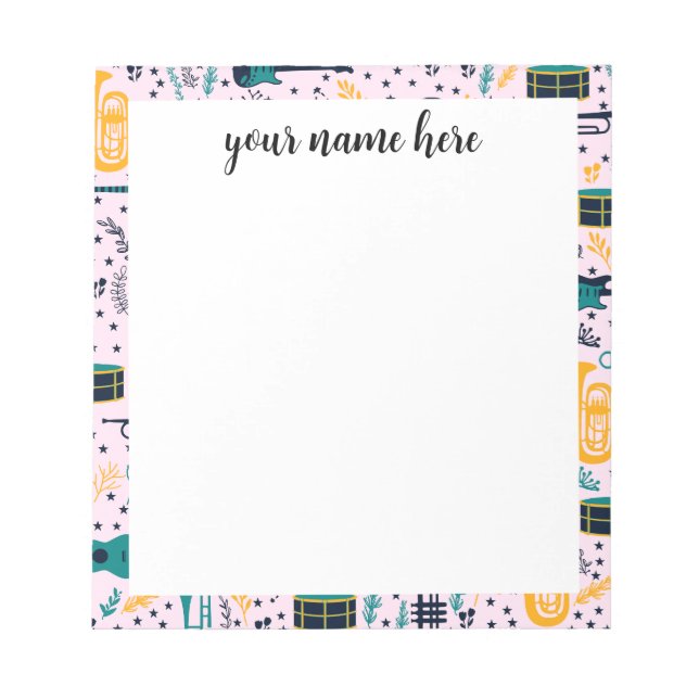 Bloc de notas de instrumentos de música personaliz (Frente)