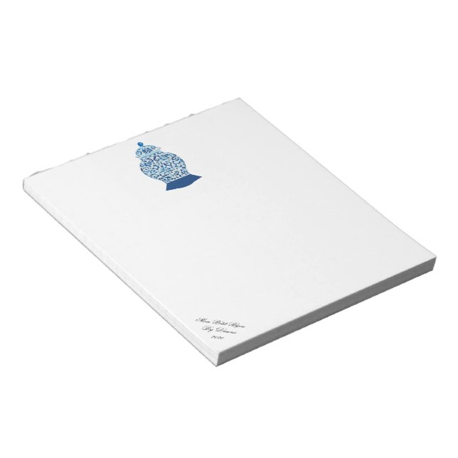 Bloc de notas de jar de jengibre azul y blanco (Lado Derecho)