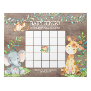 Bloc de notas de juego de bingo Baby Shower Jungle