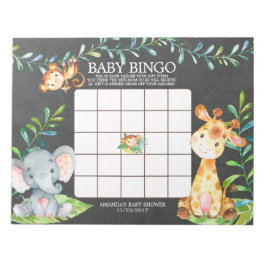 Bloc de notas de juego de bingo Baby Shower Jungle