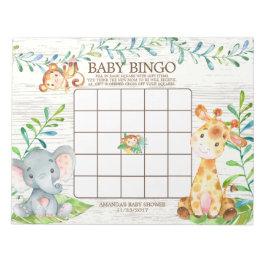 Bloc de notas de juego de bingo Baby Shower Jungle