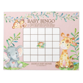 Bloc de notas de juego de bingo Baby Shower Jungle
