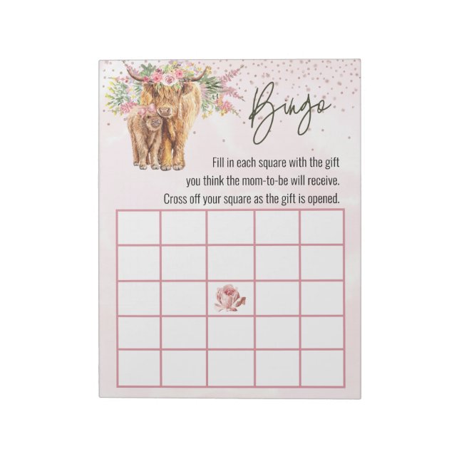Bloc de notas de juego de bingo de Baby Shower par (Lado Izquierdo)