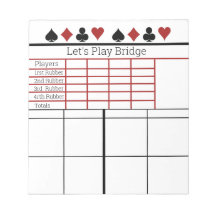Bloc de notas de juego de tarjeta puente