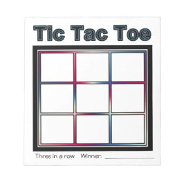 Bloc de notas de juego Tic Tac Toe