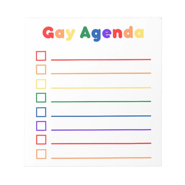 Bloc de notas de la agenda gay (Frente)