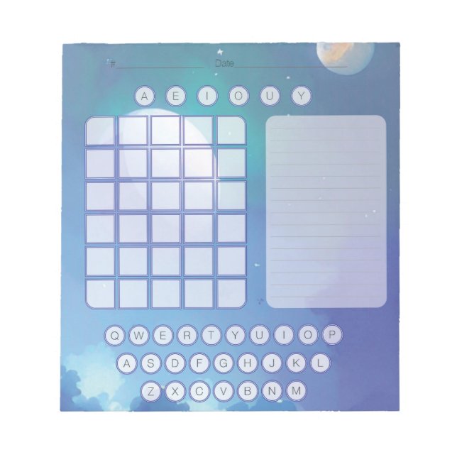 Bloc de notas de la almohadilla de trama Wordle -  (Frente)