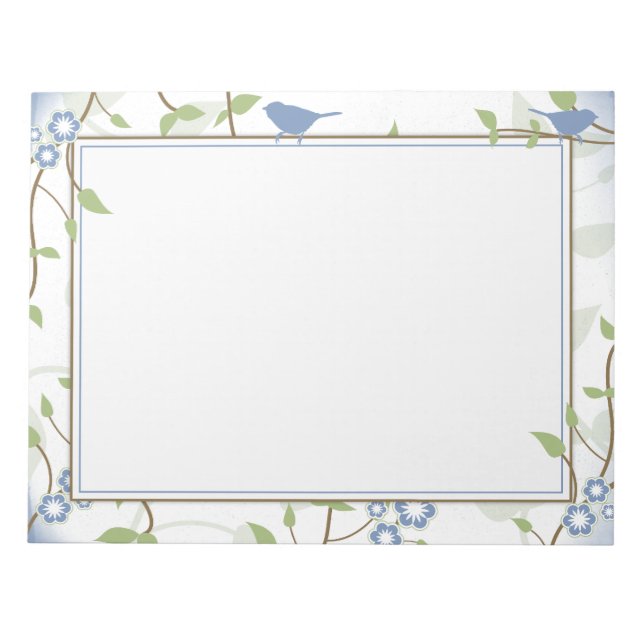 Bloc de notas de la canción azul verde pájaros Flo (Frente)