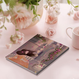 Bloc de notas de la chica bailando junto al castil