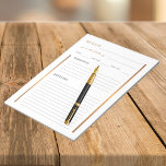 Bloc De Notas De la cocina de hoja de recetas en blanco elegante<br><div class="desc">Nota de plantilla de recetas en blanco de lujo para el archivo organizador de recetas de cocina o binder.           Adecuado para un libro de cocina familiar,  organizador de recetas personales.</div>