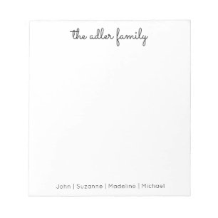 Bloc de notas de la familia de guiones simples