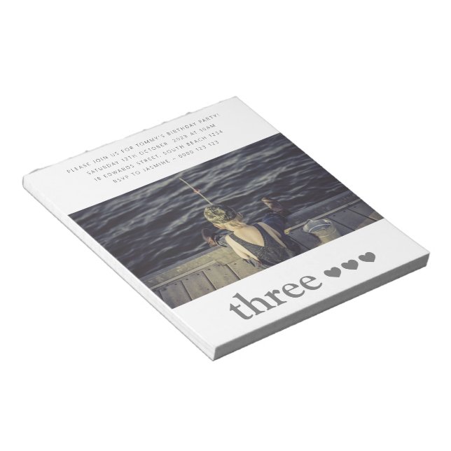 Bloc de notas de la invitación a la foto del cumpl (Lado Derecho)