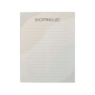 Bloc de notas de la lista de compras Boho