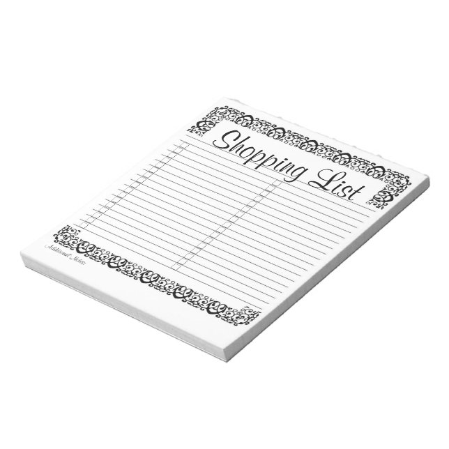 Bloc de notas de la lista de compras de moda (Lado Izquierdo)