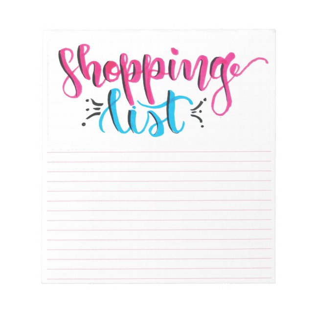 Bloc de notas de la lista de compras - Letras de p (Frente)