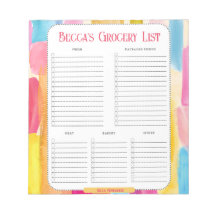 Bloc de notas de la lista de pinturas coloreadas p