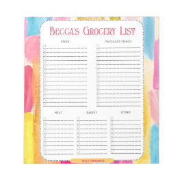 Bloc de notas de la lista de pinturas coloreadas p