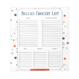 Bloc de notas de la lista de puntos pintados perso