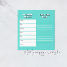 Bloc de notas de la lista semanal de planificación