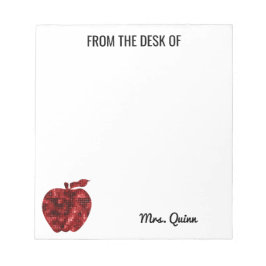 Bloc De Notas De la mesa del profesor secuenciador rojo Apple si