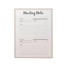 Bloc de notas de la nota de reunión personalizada
