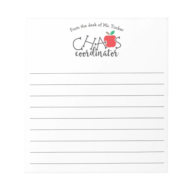 Bloc De Notas De la Oficina del Coordinador del Caos (Frente)