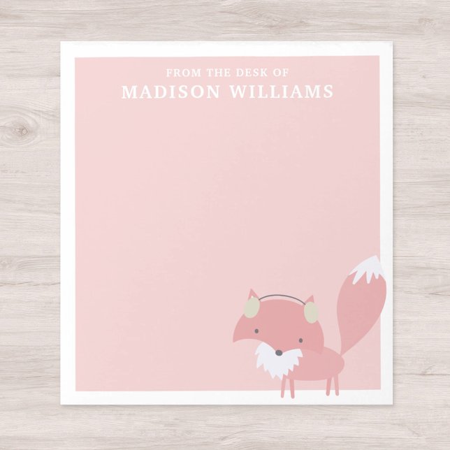 Bloc De Notas De La Oficina Del Nombre Pink Winter Fox (Subido por el creador)