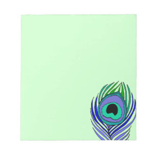 Bloc de notas de la pluma de pavo real