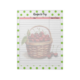 Bloc de notas de la receta de cerezo