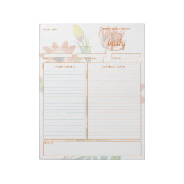 Bloc de notas de la receta de Personalizable anémi