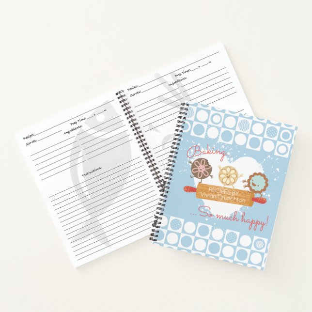 bloc de notas de la receta del libro de cocina con (Interior)