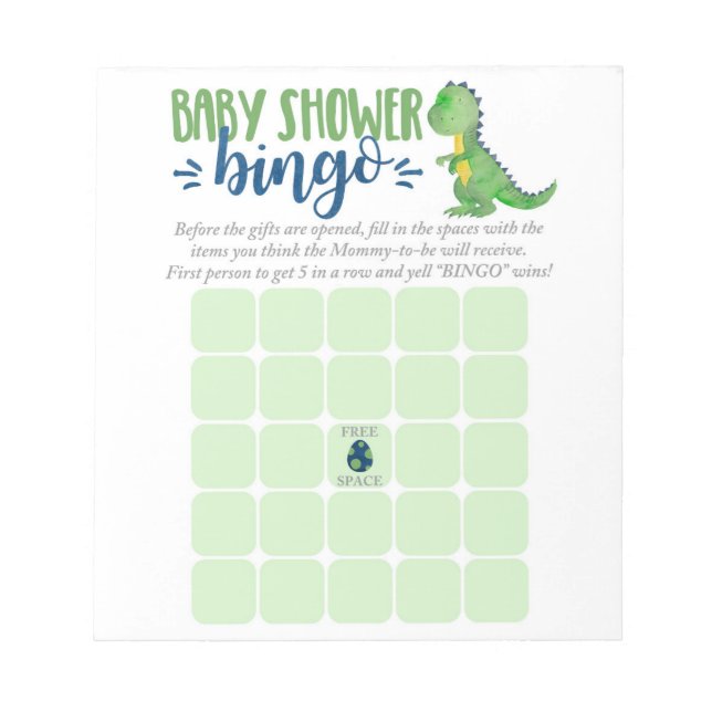 Bloc de notas de la tarjeta de bingo Baby Shower d (Frente)
