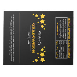 Bloc de notas de las estrellas favoritas de gradua