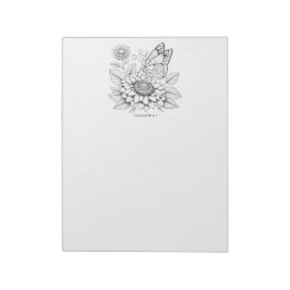 Bloc de notas de las páginas de color de mariposa