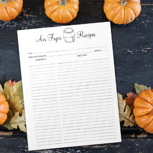 Bloc de notas de las recetas minimalistas de Frant