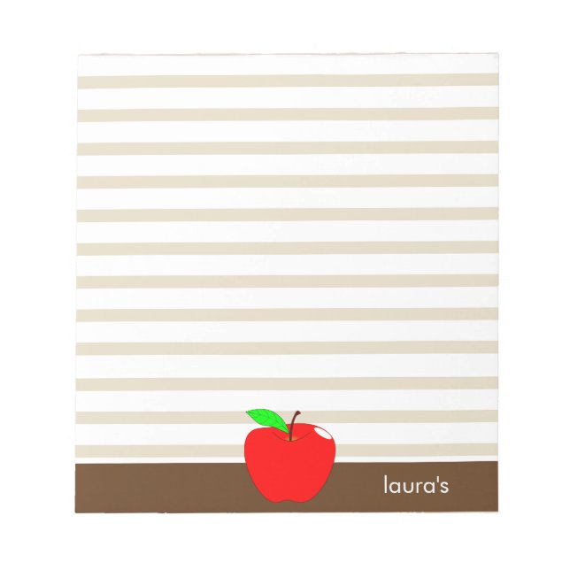 Bloc de notas de líneas marrón personalizadas del  (Frente)