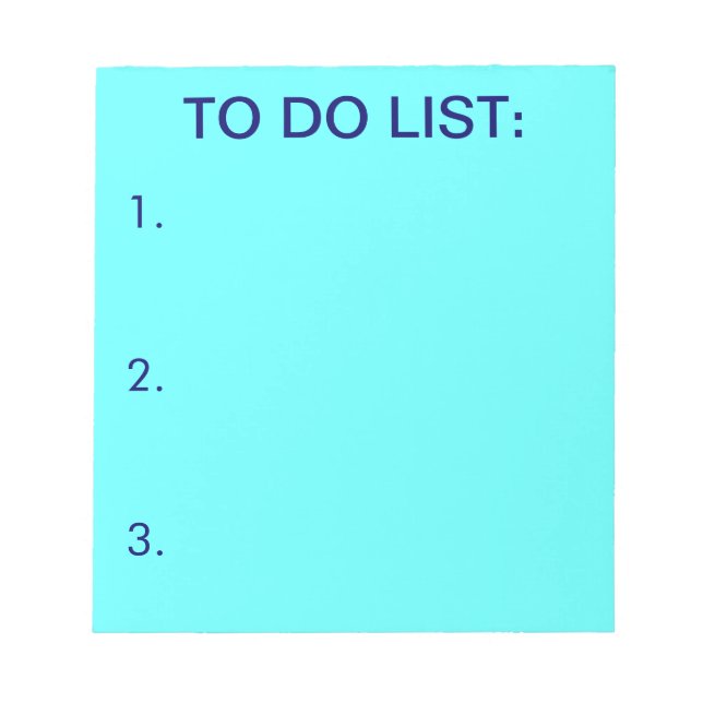 Bloc de notas DE LISTA DE HECHO (azul claro) (Frente)