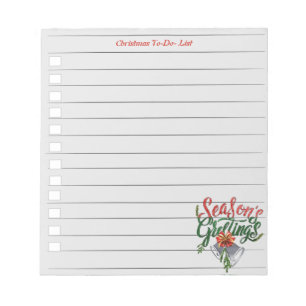Bloc de notas de lista de tareas de Navidad