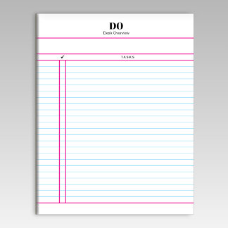 Bloc de notas de lista de tareas diarias con monog