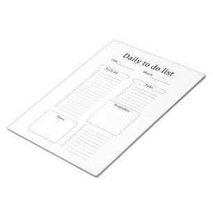 Bloc de notas de lista de tareas diarias modernas