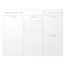 Bloc de notas de lista de volcado de cerebro para 