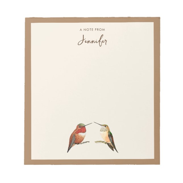 Bloc de notas de los colibríes del personalizado A (Frente)