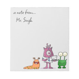 Bloc de notas de los maestros masculinos editables