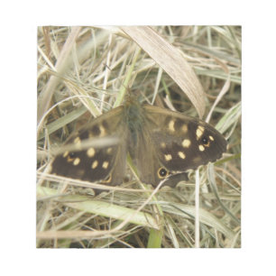 Bloc de notas de mariposa de madera escamada