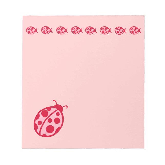 Bloc de notas de mariquitas rosadas (Frente)