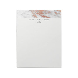 Bloc de notas de mármol blanco y dorado