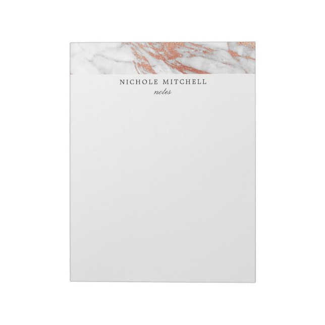 Bloc de notas de mármol blanco y dorado (Lado Izquierdo)