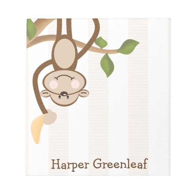 Bloc de notas de mono personalizado (Frente)