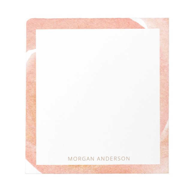 bloc de notas de monograma floral de melocotón del (Frente)